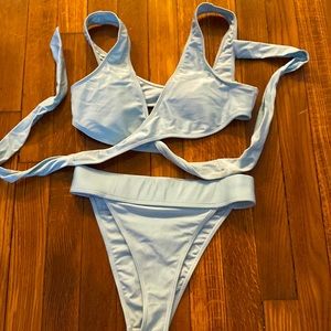 F21 Pale Green Shimmer Bikini